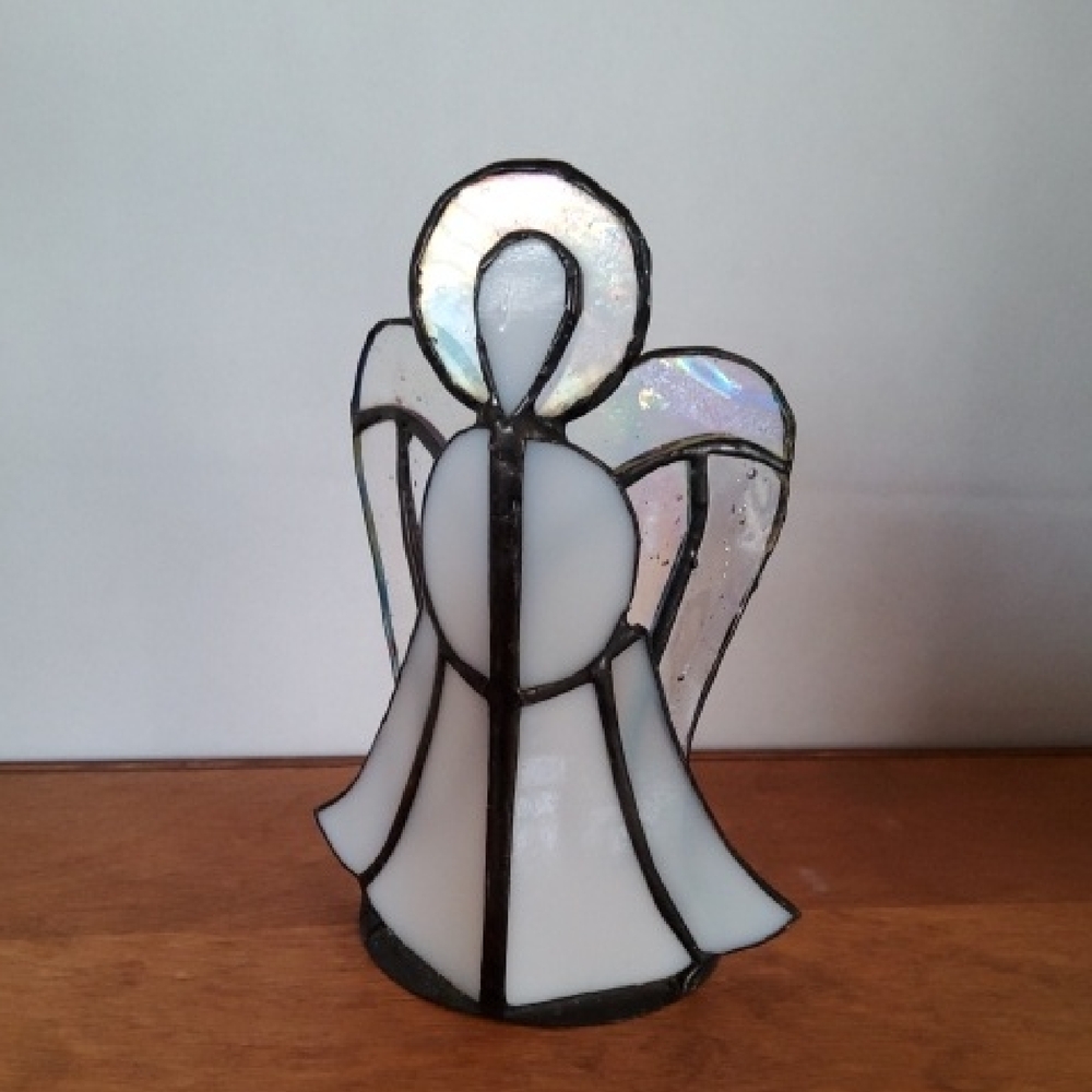 Vintage Pier-one Stained Glass Angle Tea Light